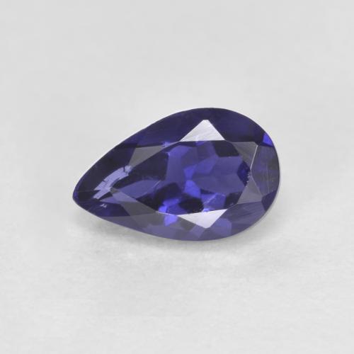 iolita Azul oscuro natural de 0.49 ct, En forma de pera, VS-SI