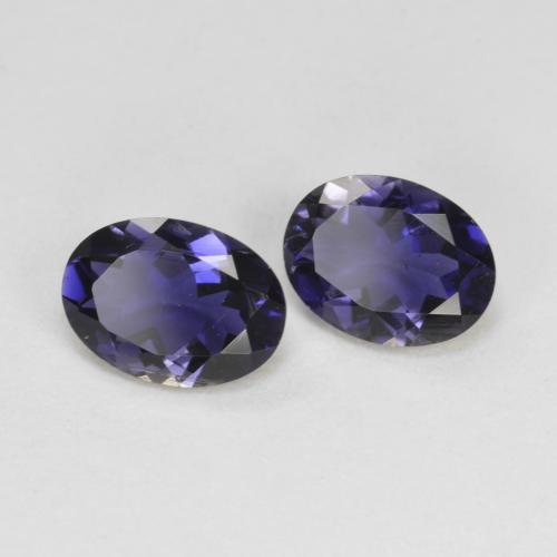 Gemas de iolita Púrpura azulado oscuro natural de 1.18 ct, Corte Óvalo, VS-SI