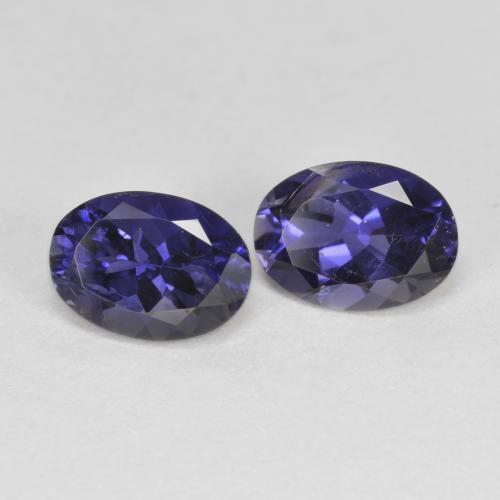 Gemas de iolita Violeta berenjena natural de 1.37 ct, Corte Óvalo, VS-SI