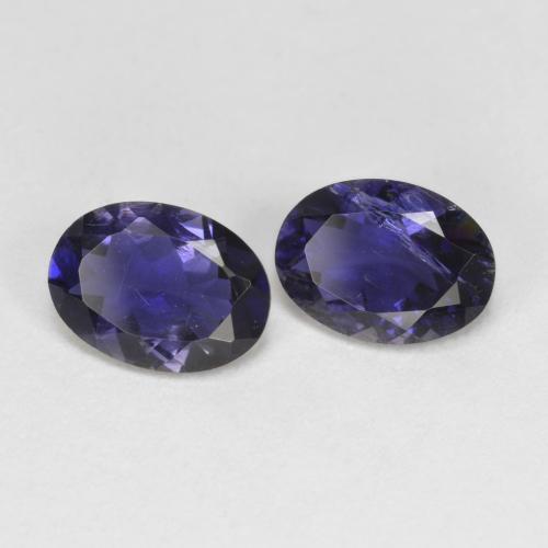 Gemas de iolita violeta natural de 1,27 ct, corte óvalo, VS-SI
