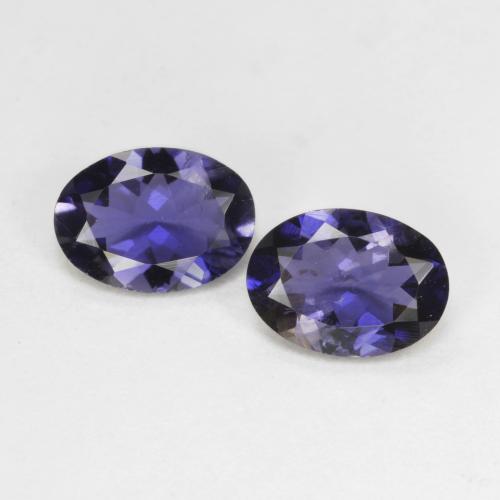 Gemas de iolita violeta natural de 1,10 ct, corte óvalo, VS-SI