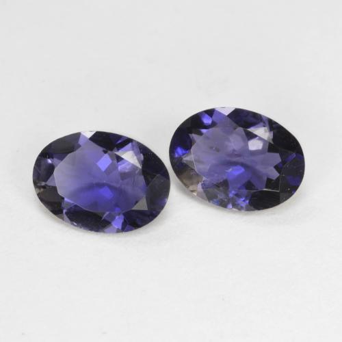 Gemas de iolita violeta natural de 1,10 ct, corte óvalo, VS-SI