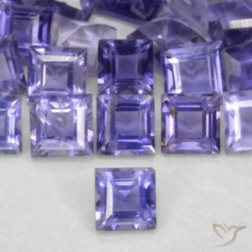 0.08ct Natural Violeta intenso iolita, Cuadrado, VS