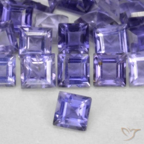 Iolita Violeta intenso natural de 0.08 ct, Cuadrado, VS