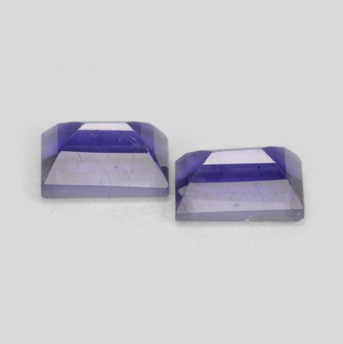 Gemas de iolita violeta natural de 0,70 ct, baguette, VS-SI