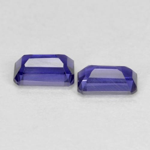Gemas de iolita violeta natural de 0,51 ct, corte esmeralda, VS-SI