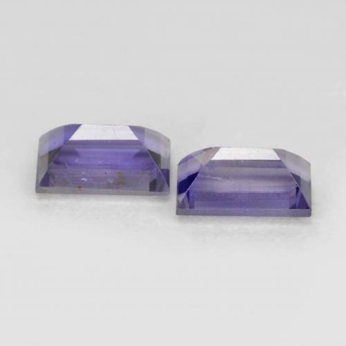 Gemas de iolita Púrpura oscuro natural de 0.59 ct, Corte Baguette, VS-SI