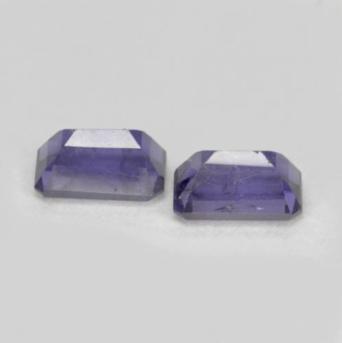 Gemas de iolita violeta natural de 0,58 ct, corte esmeralda, VS-SI