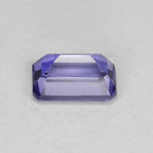 Iolita violeta natural de 0,56 ct, corte esmeralda, VS