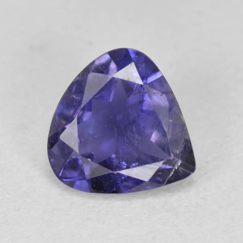 iolita Púrpura oscuro natural de 0.80 ct, En forma de pera, VS-SI