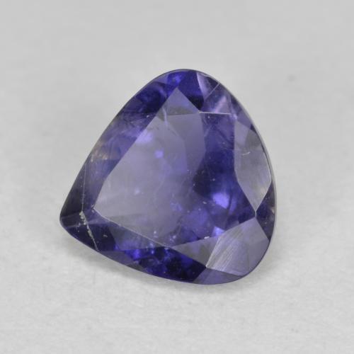 iolita Púrpura oscuro natural de 0.80 ct, En forma de pera, VS-SI