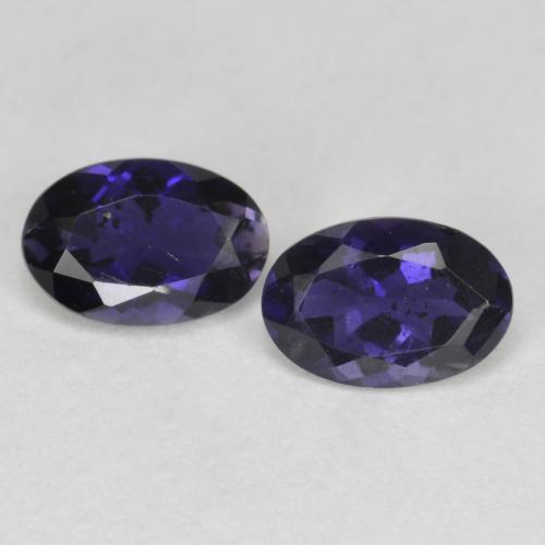 Gemas de iolita Púrpura oscuro natural de 0.73 ct, Corte Óvalo, VS-SI