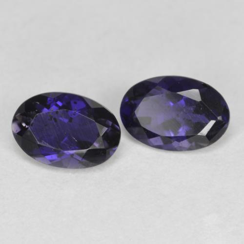 Gemas de iolita Púrpura oscuro natural de 0.73 ct, Corte Óvalo, VS-SI