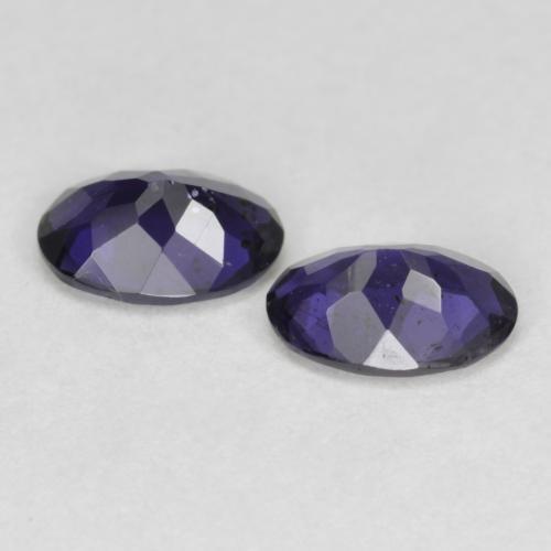 Gemas de iolita Púrpura oscuro natural de 0.73 ct, Corte Óvalo, VS-SI