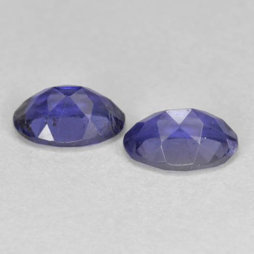 Gemas de iolita Púrpura azulado oscuro natural de 0.76 ct, Corte Óvalo, VS-SI