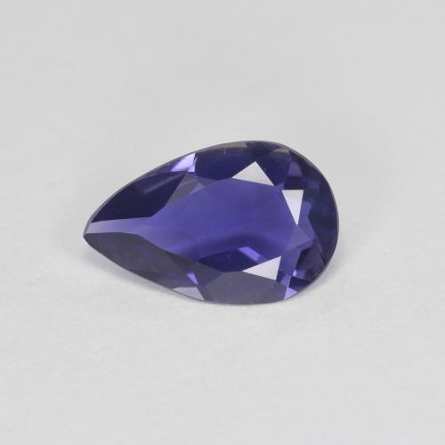 iolita Púrpura oscuro natural de 0.60 ct, En forma de pera, VVS-VS