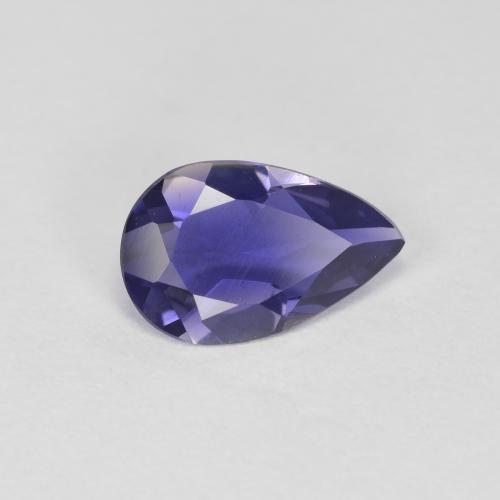 iolita Púrpura oscuro natural de 0.60 ct, En forma de pera, VVS-VS