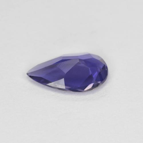 iolita Púrpura oscuro natural de 0.60 ct, En forma de pera, VVS-VS