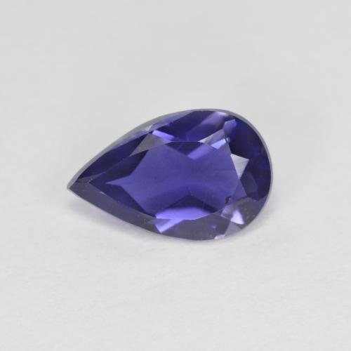 Iolita violeta natural de 0,80 ct, en forma de pera, VVS-VS