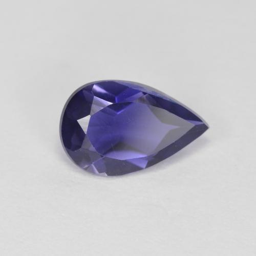 Iolita violeta natural de 0,80 ct, en forma de pera, VVS-VS