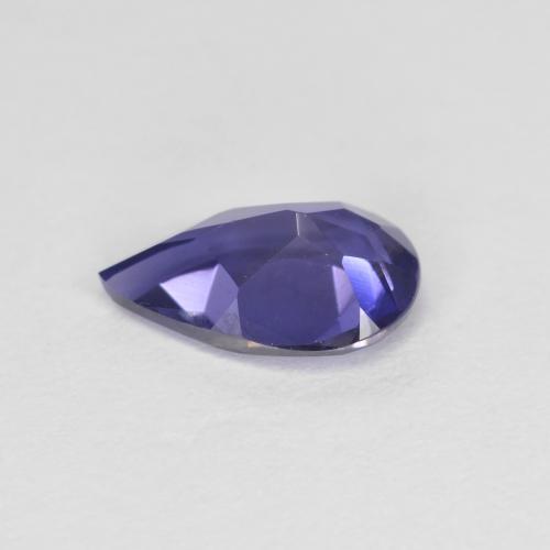 Iolita violeta natural de 0,80 ct, en forma de pera, VVS-VS