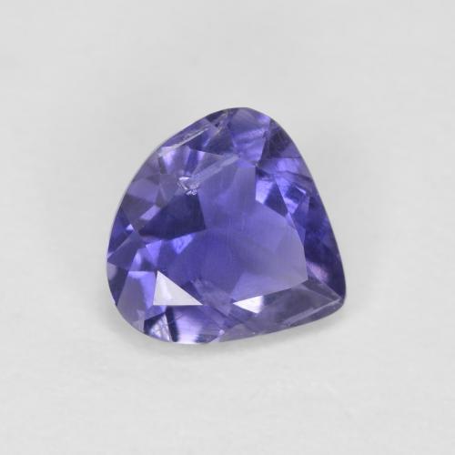 Iolita violeta natural de 0,43 ct, en forma de pera, VS-SI
