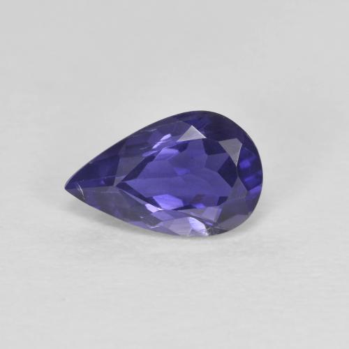 Iolita violeta natural de 0,67 ct, en forma de pera, VS-SI