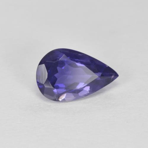 Iolita violeta natural de 0,67 ct, en forma de pera, VS-SI
