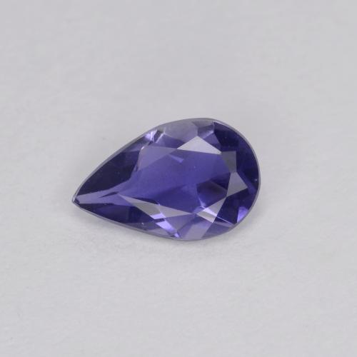 iolita Azul oscuro natural de 0.32 ct, En forma de pera, VVS-VS