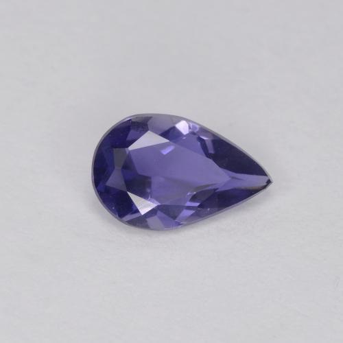 iolita Azul oscuro natural de 0.32 ct, En forma de pera, VVS-VS