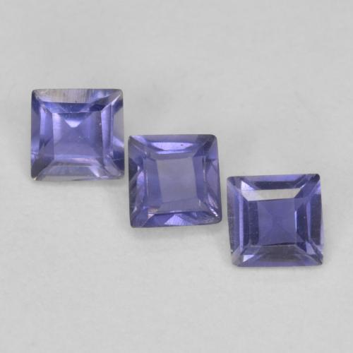 Gemas de iolita violeta natural de 0,23 ct, cuadrado, VS