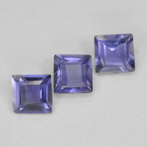 Gemas de iolita violeta natural de 0,23 ct, cuadrado, VS