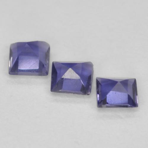 Gemas de iolita violeta natural de 0,23 ct, cuadrado, VS