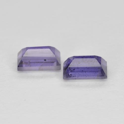 Gemas de iolita Violeta berenjena natural de 0.64 ct, Corte Baguette, VS-SI