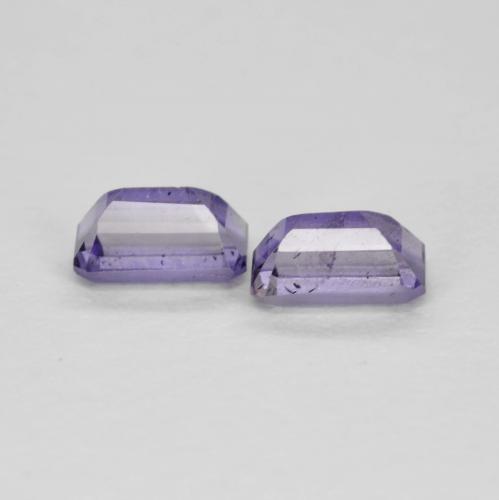Gemas de iolita violeta natural de 0,62 ct, corte esmeralda, VS-SI