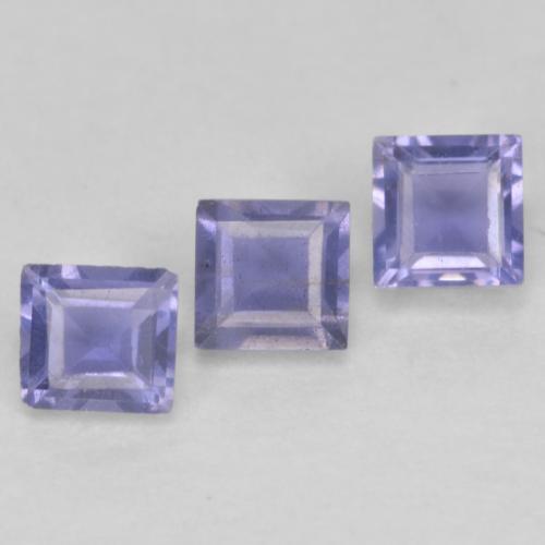 Gemas de iolita Violeta rosado natural de 0.11 ct, Cuadrado, VS-SI