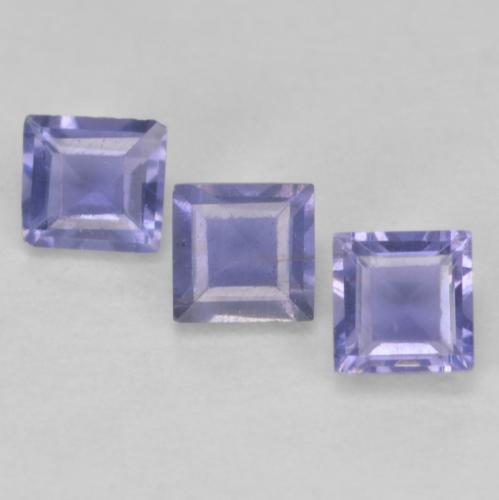 Gemas de iolita Violeta rosado natural de 0.11 ct, Cuadrado, VS-SI