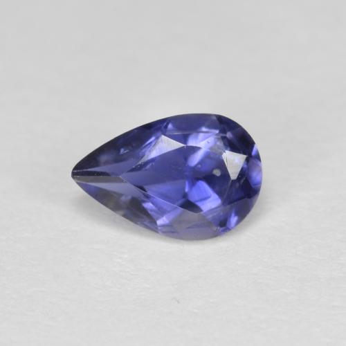 Iolita azul natural de 0,37 ct, en forma de pera, VS