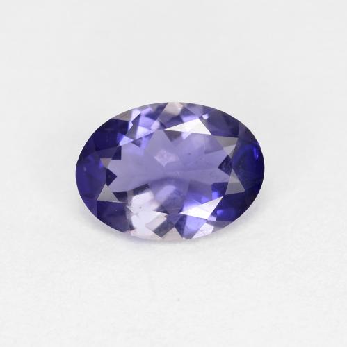 Iolita violeta natural de 0,55 ct, corte óvalo, VS
