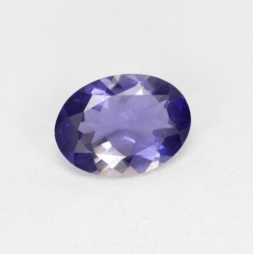 Iolita violeta natural de 0,55 ct, corte óvalo, VS