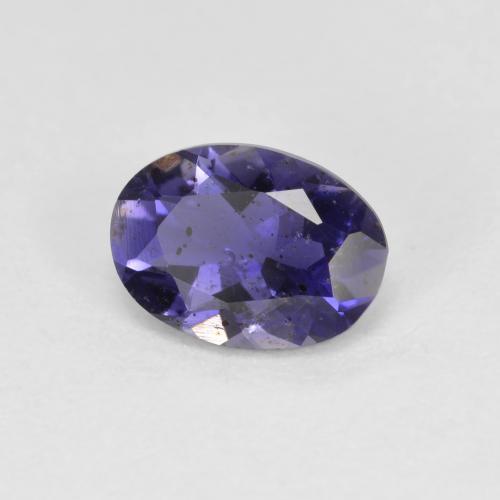 Iolita violeta natural de 0,52 ct, corte óvalo, VS-SI