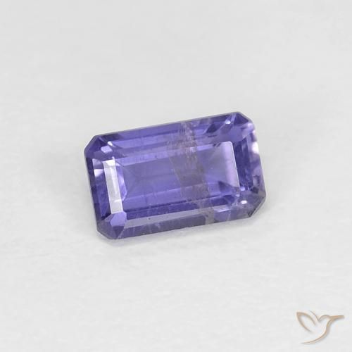 Iolita violeta natural de 0,29 ct, corte esmeralda, VS-SI
