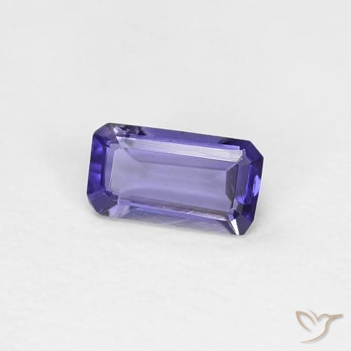 Iolita violeta natural de 0,22 ct, corte esmeralda, VVS-VS