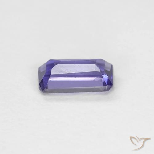 Iolita violeta natural de 0,22 ct, corte esmeralda, VVS-VS