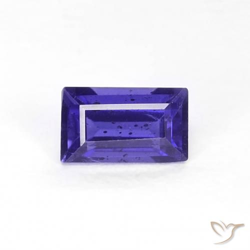 0.27ct Natural Púrpura oscuro Iolita, Corte Baguette, VS