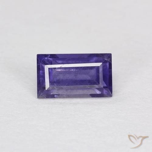 0.30ct Natural Púrpura oscuro Iolita, Corte Baguette, VS
