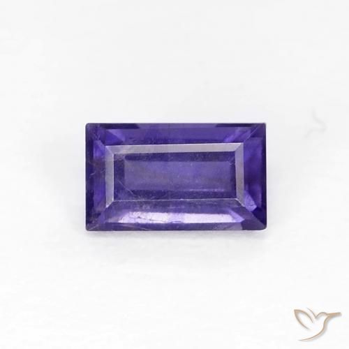0.30ct Natural Púrpura azulado oscuro Iolita, Corte Baguette, VS