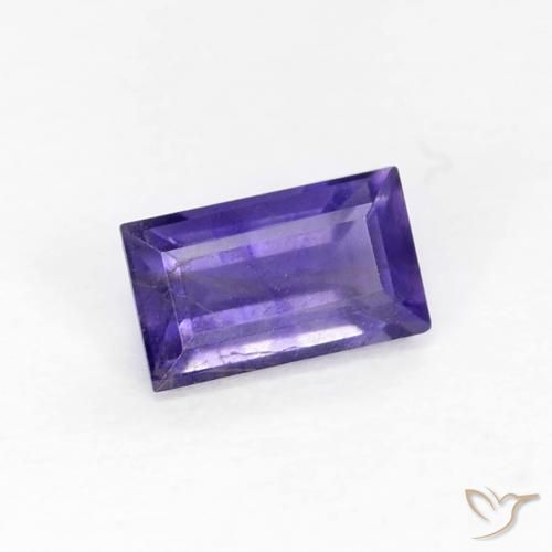Iolita Púrpura azulado oscuro natural de 0.30 ct, Corte Baguette, VS