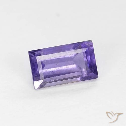 Iolita Púrpura azulado oscuro natural de 0.32 ct, Corte Baguette, VS
