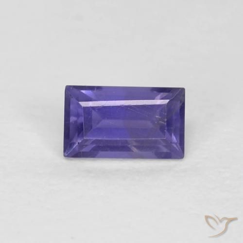 0.30ct Natural Violeta intenso Iolita, Corte Baguette, VS